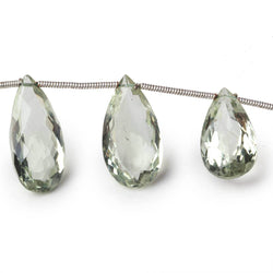 15.5x10-21.5x10mm Prasiolite pavilion faceted pears 6 inch 9 beads AAA (ONLINE ORDER ONLY)