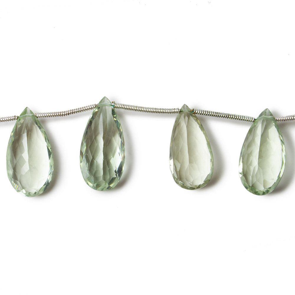 15.5x10-21.5x10mm Prasiolite pavilion faceted pears 6 inch 9 beads AAA (ONLINE ORDER ONLY)