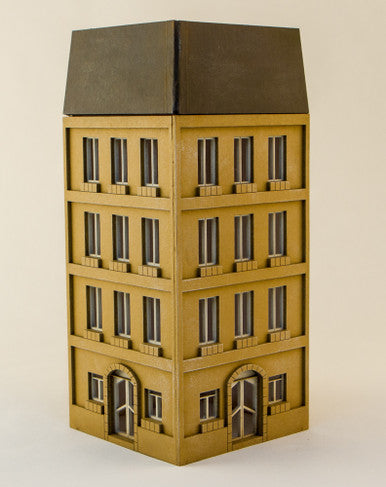 15mm European City Corner Building (Matboard) - 15MCSS124 (Online Order Only)