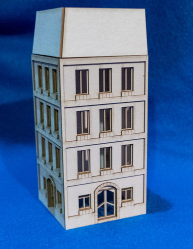 15mm European City Corner Building (Matboard) - 15MCSS124 (Online Order Only)