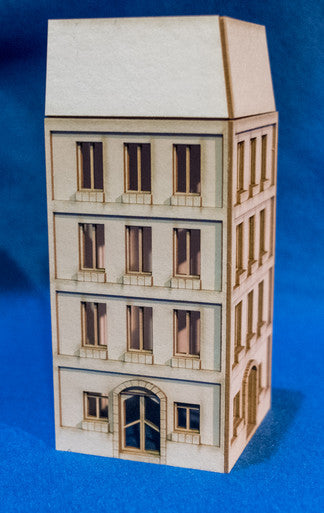 15mm European City Corner Building (Matboard) - 15MCSS124 (Online Order Only)
