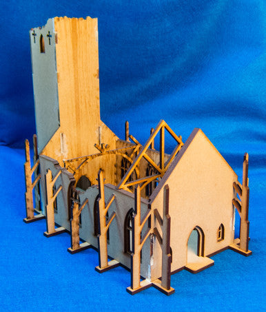 15mm Ruined Church/Cathedral (MDF) - 15MMDF351 (Online Order Only)
