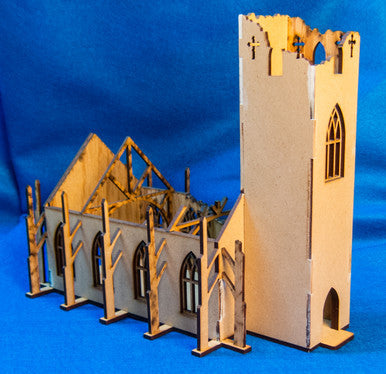 15mm Ruined Church/Cathedral (MDF) - 15MMDF351 (Online Order Only)