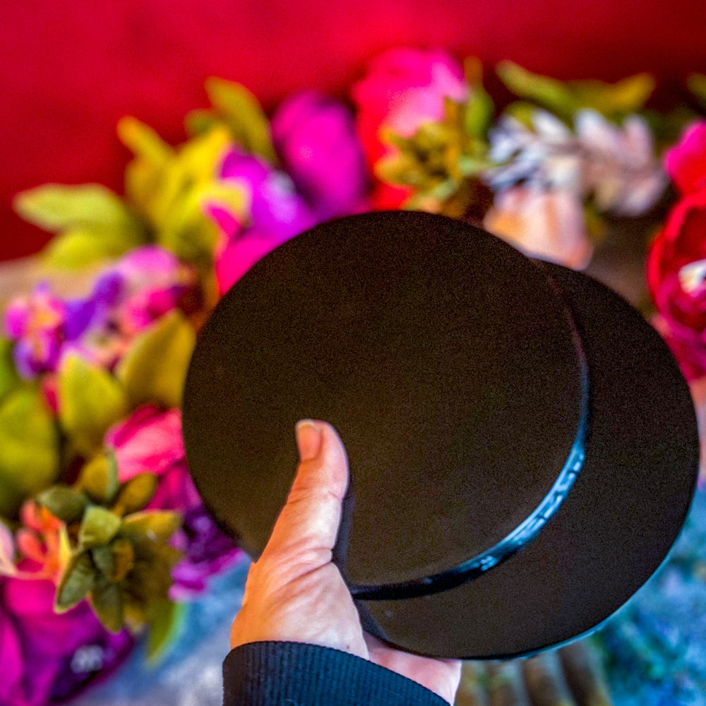 Black Obsidian Round Mirrors scrying mirror, 5 1/2 inches (ONLINE ORDER ONLY)