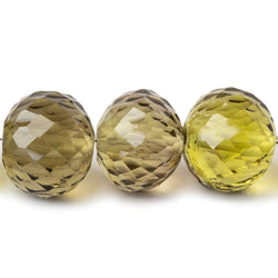 15mm - 16mm Honey Quartz 2.5mm large hole concave faceted rondelles 5 beads AAA (ONLINE ORDER ONLY)