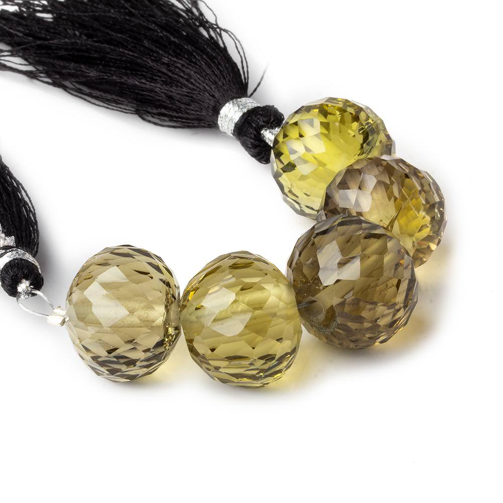 15mm - 16mm Honey Quartz 2.5mm large hole concave faceted rondelles 5 beads AAA (ONLINE ORDER ONLY)