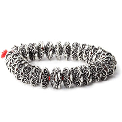 15mm Antiqued Sterling Silver plated Copper Moroccan Scroll Bead Cap 8 inch 64 beads (ONLINE ORDER ONLY)