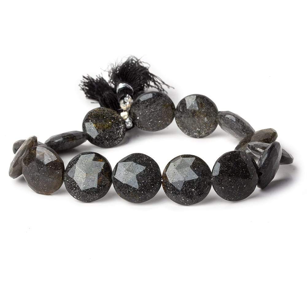 15mm Celestial Quartz faceted coin beads 8.5 inch 15 pieces (ONLINE ORDER ONLY)