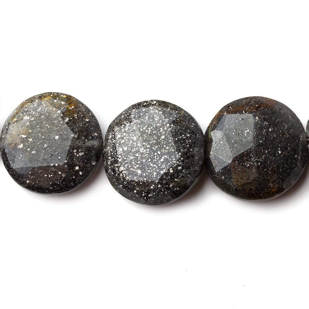 15mm Celestial Quartz faceted coin beads 8.5 inch 15 pieces (ONLINE ORDER ONLY)