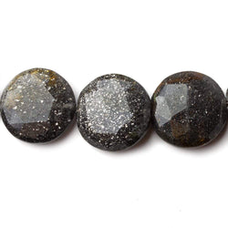 15mm Celestial Quartz faceted coin beads 8.5 inch 15 pieces (ONLINE ORDER ONLY)
