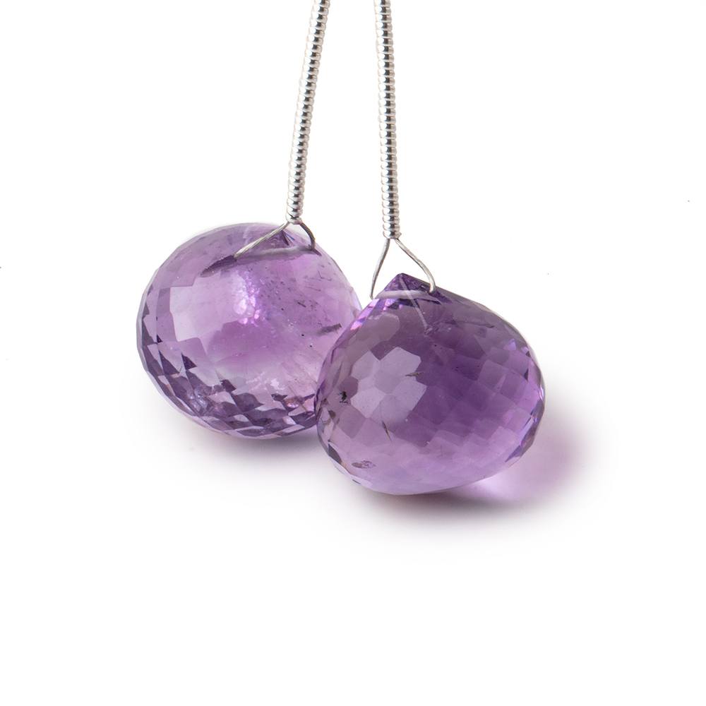 15mm Pink Amethyst Faceted Candy Kiss Focal Beads Set of 2 pieces (ONLINE ORDER ONLY)