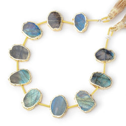 15x11-17x12mm Gold Leafed Labradorite Slice Strand 10 pieces (ONLINE ORDER ONLY)