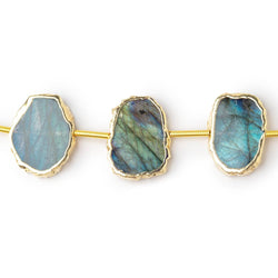 15x11-17x12mm Gold Leafed Labradorite Slice Strand 10 pieces (ONLINE ORDER ONLY)