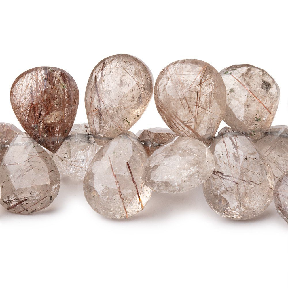 15x11-20x13mm Copper Rutilated Quartz Faceted Pear 8 inch 48 Beads (ONLINE ORDER ONLY)