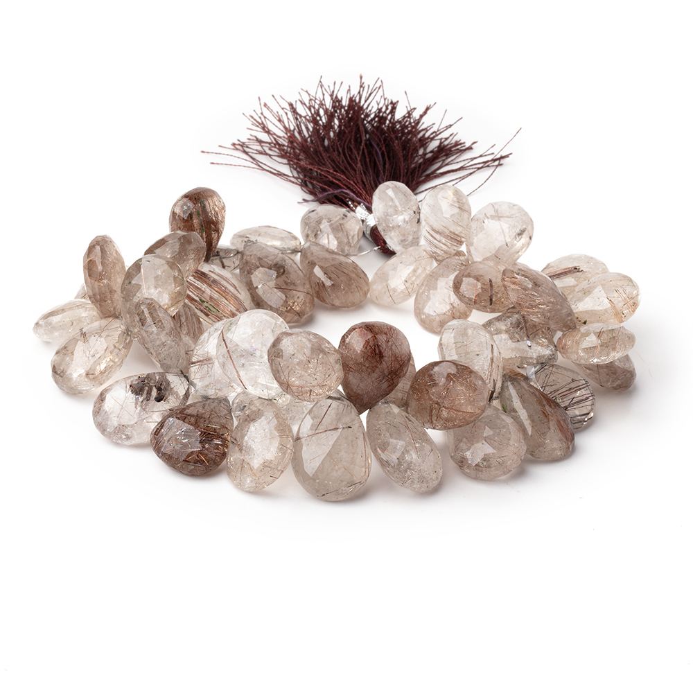 15x11-20x13mm Copper Rutilated Quartz Faceted Pear 8 inch 48 Beads (ONLINE ORDER ONLY)