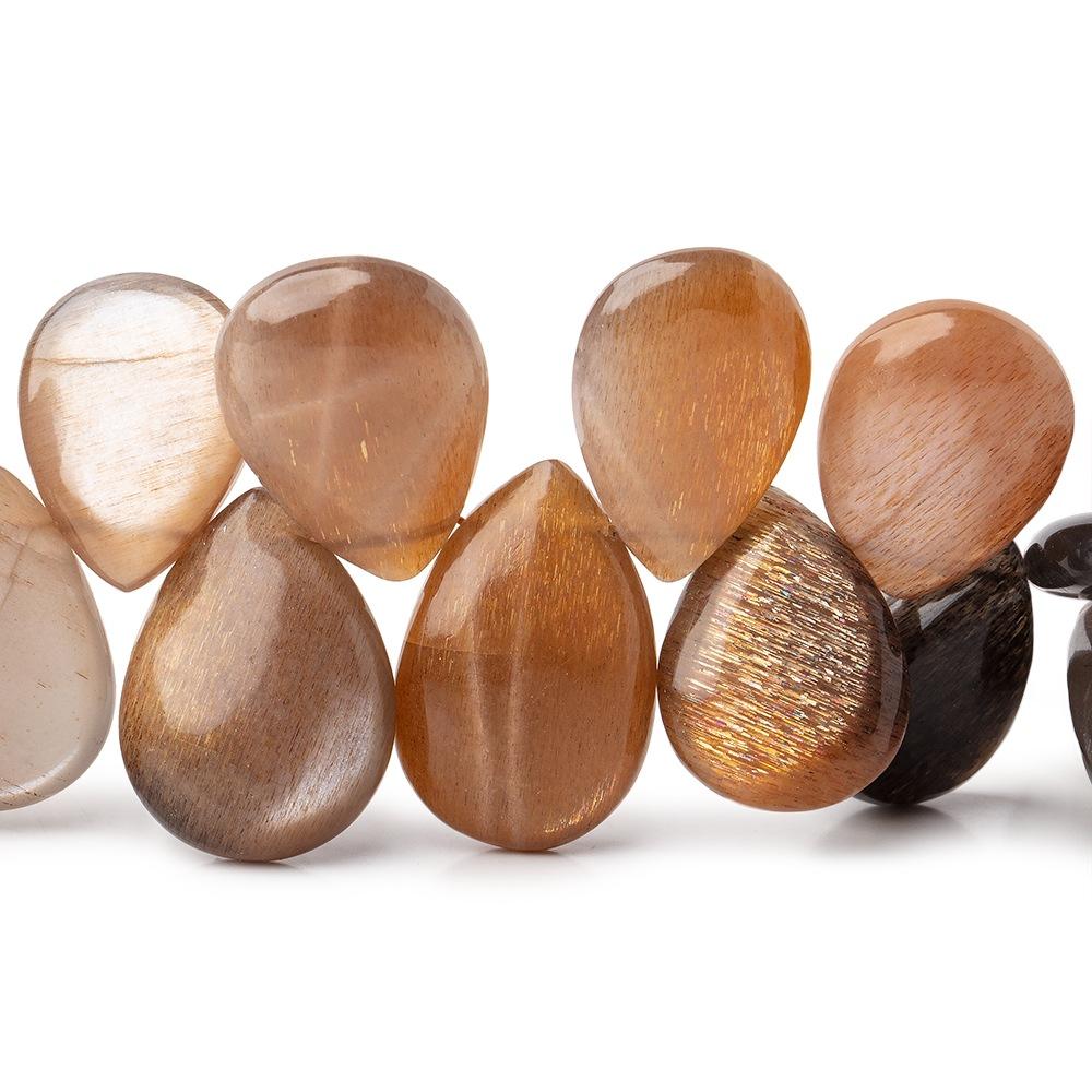 15x11-20x13mm Sunstone & Moonstone Plain Pear Beads 8.5 inch 36 pieces (ONLINE ORDER ONLY)