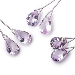 15x11mm Pale Pink Amethyst Pavilion Faceted Pear Focal Set of 2 Beads AAA (ONLINE ORDER ONLY)
