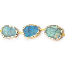 15x12-17x13mm Gold Leaf Labradorite Plain Slice Strand 10 Beads (ONLINE ORDER ONLY)
