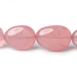 15x12-25x18mm Rose Quartz plain nuggets 18.5 inch 25 beads AAA (ONLINE ORDER ONLY)