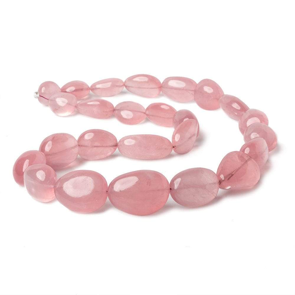 15x12-25x18mm Rose Quartz plain nuggets 18.5 inch 25 beads AAA (ONLINE ORDER ONLY)