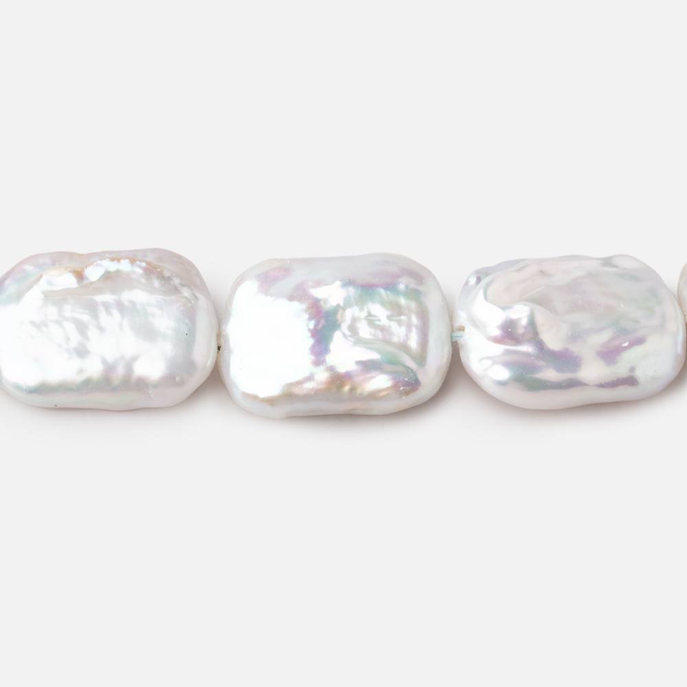 15x19mm Rosé White Rectangle Freshwater Pearls 16 inch 20 beads (ONLINE ORDER ONLY)