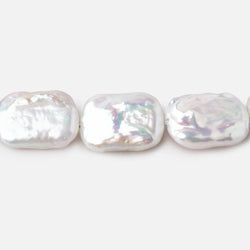 15x19mm Rosé White Rectangle Freshwater Pearls 16 inch 20 beads (ONLINE ORDER ONLY)