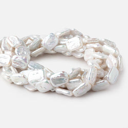 15x19mm Rosé White Rectangle Freshwater Pearls 16 inch 20 beads (ONLINE ORDER ONLY)