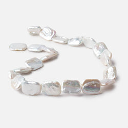 15x19mm Rosé White Rectangle Freshwater Pearls 16 inch 20 beads (ONLINE ORDER ONLY)