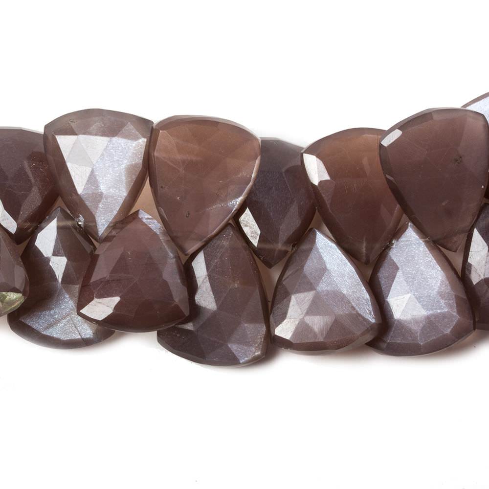 15x13-19x15mm Chocolate Moonstone faceted flat trillion beads 8 inch 36 pcs (ONLINE ORDER ONLY)