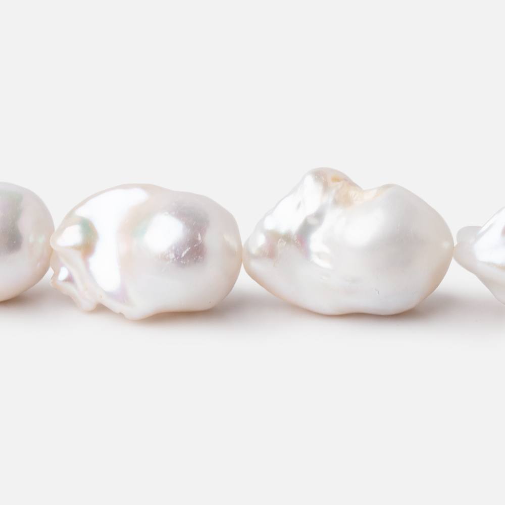 15x13-21x15mm White Ultra Baroque Freshwater Pearls 15.5 inch 20 Pieces AA (ONLINE ORDER ONLY)