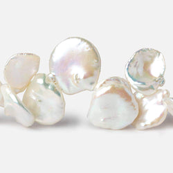 15x13-21x18mm Off White Top Drilled Keshi Freshwater Pearl 16 inch 37 pcs AAA (ONLINE ORDER ONLY)