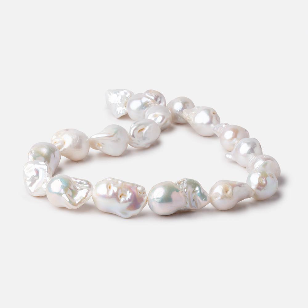 15x13-22x14mm White Ultra Baroque Freshwater Pearls 15.5 inch 19 Pieces AA (ONLINE ORDER ONLY)
