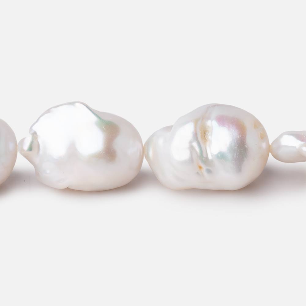 15x13-22x14mm White Ultra Baroque Freshwater Pearls 15.5 inch 19 Pieces AA (ONLINE ORDER ONLY)