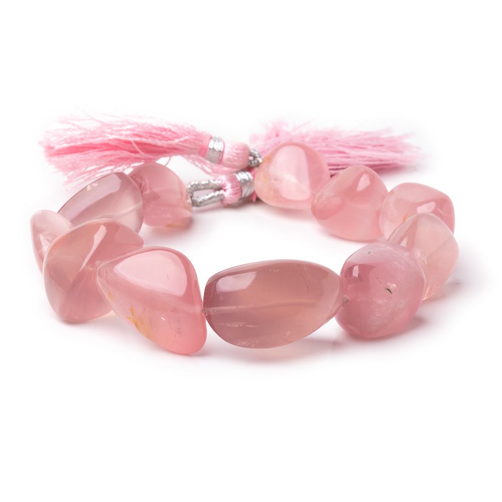 15x13-25x16mm Rose Quartz Plain Nugget Beads 8.5 inch 11 pieces AA (ONLINE ORDER ONLY)
