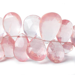 15x13-27x17mm Rose Quartz Faceted Pear Beads 8 inch 33 pieces (ONLINE ORDER ONLY)