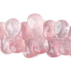 15x13-27x17mm Rose Quartz Faceted Pear Beads 8 inch 33 pieces (ONLINE ORDER ONLY)