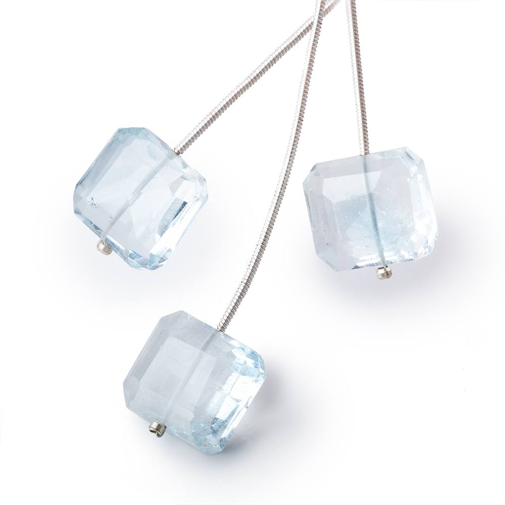 15x14mm Sky Blue Topaz Faceted Nuggets Set of 3 Focal Beads (ONLINE ORDER ONLY)