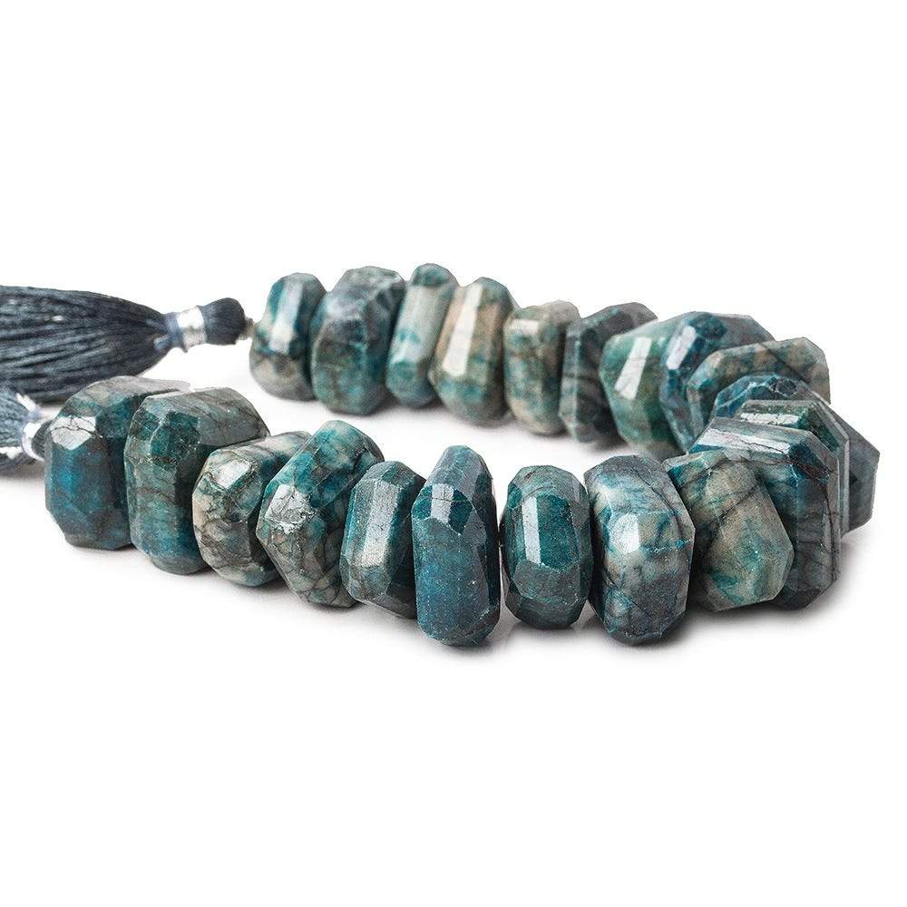 15x15-18x15mm Azurite center drilled faceted nuggets 8 inch 21 beads A (ONLINE ORDER ONLY)