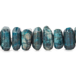 15x15-18x15mm Azurite center drilled faceted nuggets 8 inch 21 beads A (ONLINE ORDER ONLY)