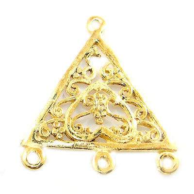 15x15mm Vermeil Trillion With Scroll Heart - Spacer Chandeliar Set of 2 (ONLINE ORDER ONLY)