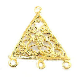 15x15mm Vermeil Trillion With Scroll Heart - Spacer Chandeliar Set of 2 (ONLINE ORDER ONLY)