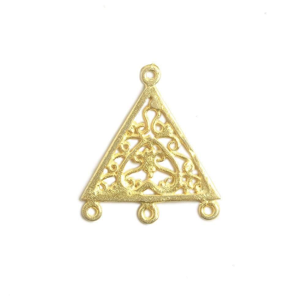15x15mm Vermeil Trillion With Scroll Heart - Spacer Chandeliar Set of 2 (ONLINE ORDER ONLY)