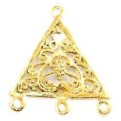 15x15mm Vermeil Trillion With Scroll Heart - Spacer Chandeliar Set of 2 (ONLINE ORDER ONLY)