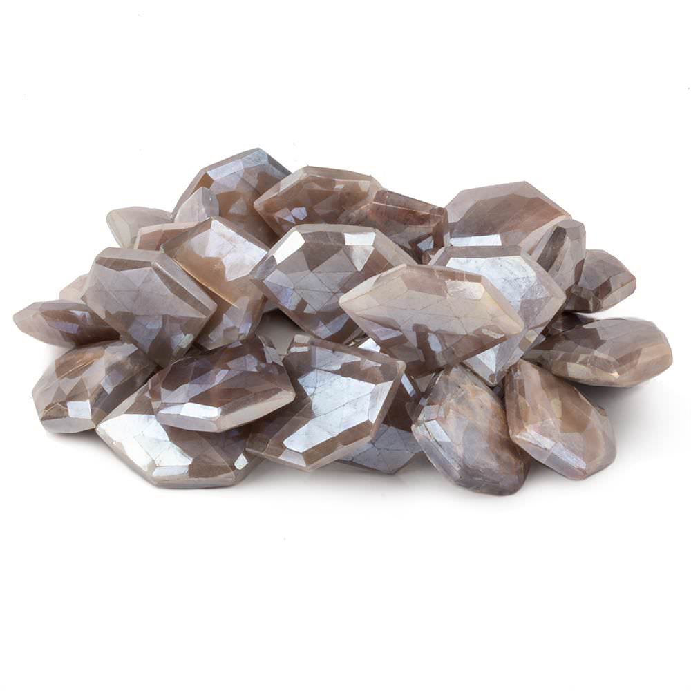 15x19-19x24mm Mystic Chocolate Moonstone Faceted Pentagonals 8 inch 29 beads (ONLINE ORDER ONLY)
