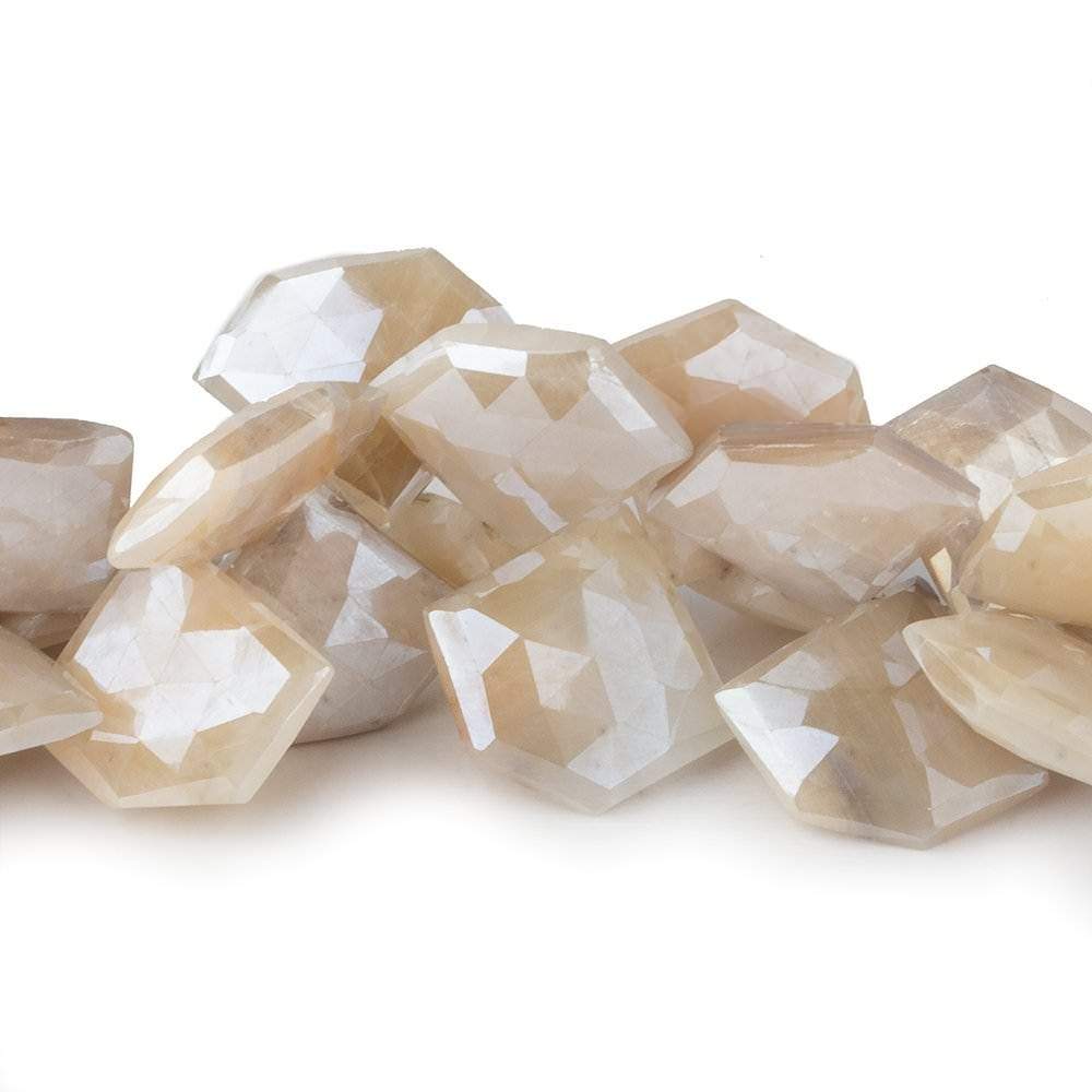 15x19-19x23mm Mystic Off White Moonstone Faceted Pentagonals 8 inch 32 beads (ONLINE ORDER ONLY)