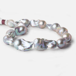 15x27-19x36mm Silver Rose' Ultra Baroque Freshwater Pearl 16 inch 13 pieces A (ONLINE ORDER ONLY)