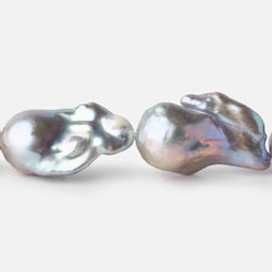 15x27-19x36mm Silver Rose' Ultra Baroque Freshwater Pearl 16 inch 13 pieces A (ONLINE ORDER ONLY)