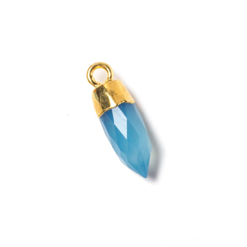 15x5mm Gold Leafed Blue Chalcedony Spike Pendants 1 piece (ONLINE ORDER ONLY)