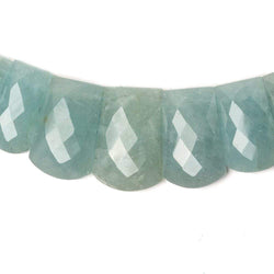 15x9-23x14mm Aquamarine double drilled faceted fancy shape collar 37 beads (ONLINE ORDER ONLY)