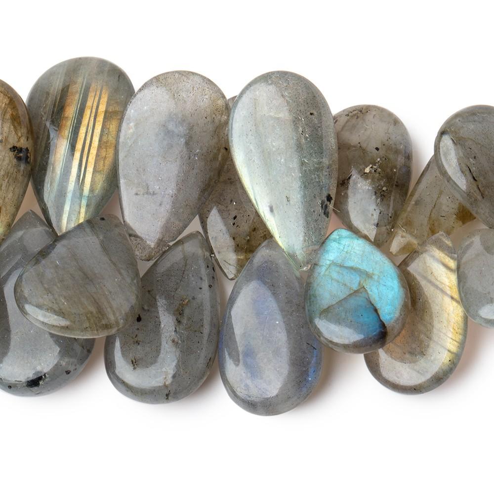 15x9-24x13mm Labradorite Plain Pear Beads 8 inch 47 beads (ONLINE ORDER ONLY)